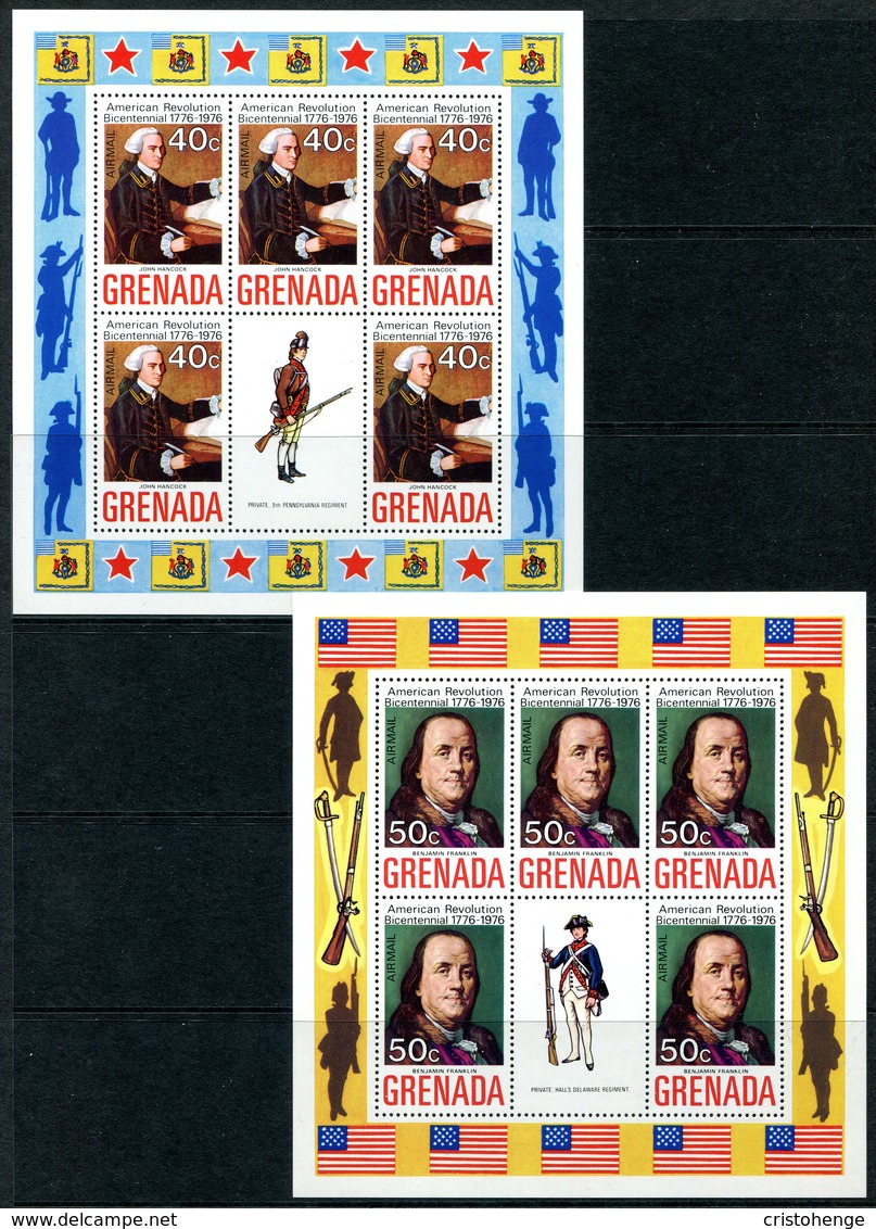 Grenada 1975 Bicentenary Of American Revolution - 1st Issue Sheetlet Set MNH (SG 694-703) - Grenada (1974-...)