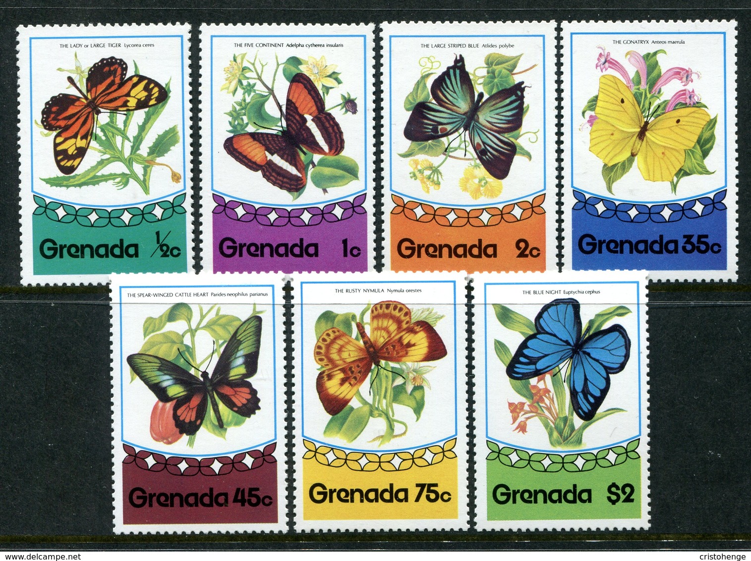 Grenada 1975 Butterflies Set MNH (SG 729-735) - Grenada (1974-...)