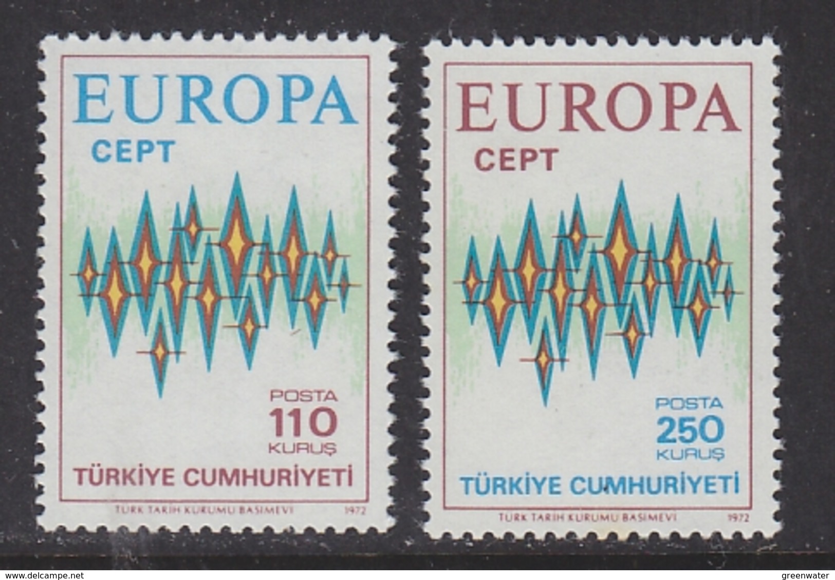 Europa Cept 1972 Turkey 2v ** Mnh (42634T) Promotion - 1972