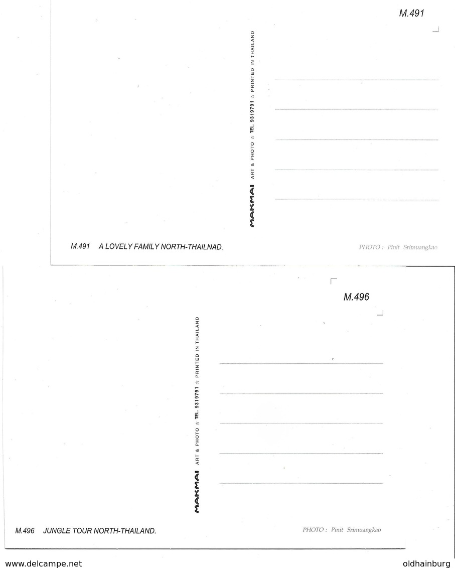 3070e: 2 AKs Aus Thailand "Dschungeltour Mit Elefanten", Ungelaufen - Elefanten