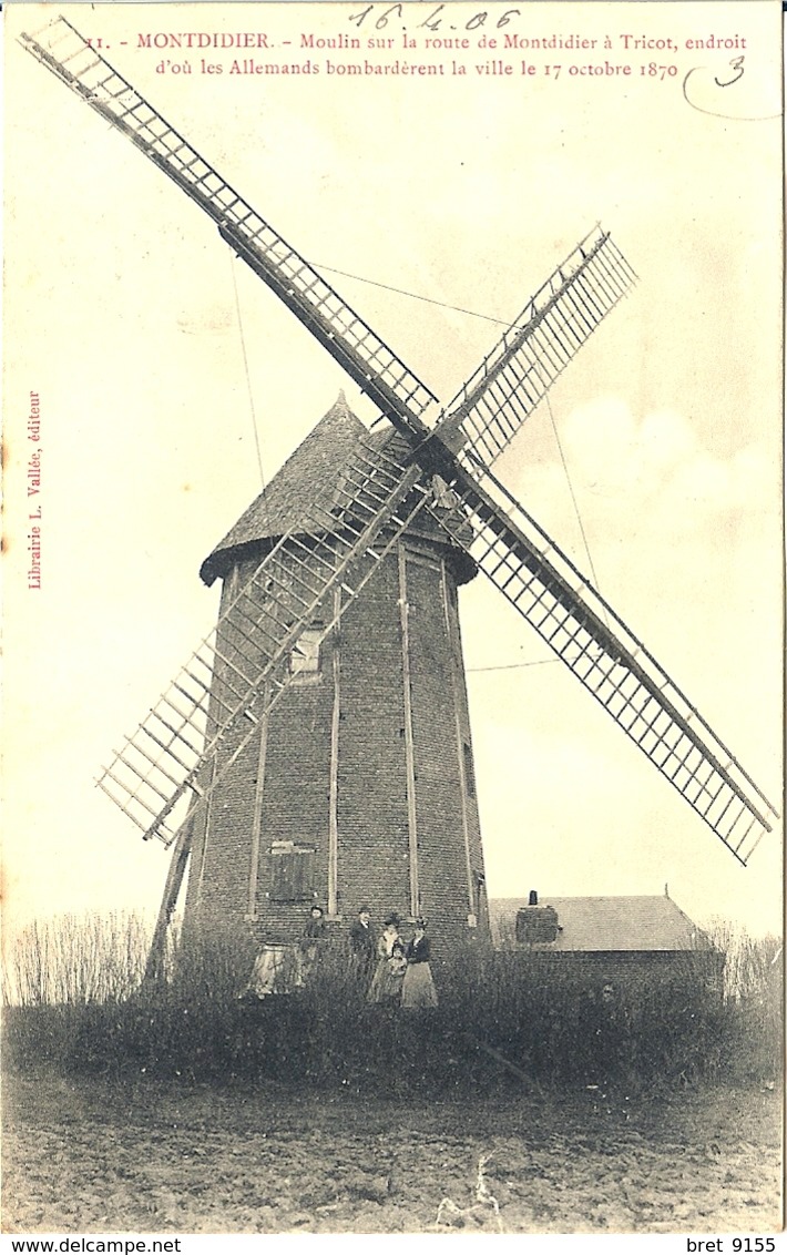 80 MONTDIDIER A 60 TRICOT MOULIN SUR LA ROUTE DE CET ENDROIT LES ALLEMANDS BOMBARDERENT LA VILLE - Montdidier