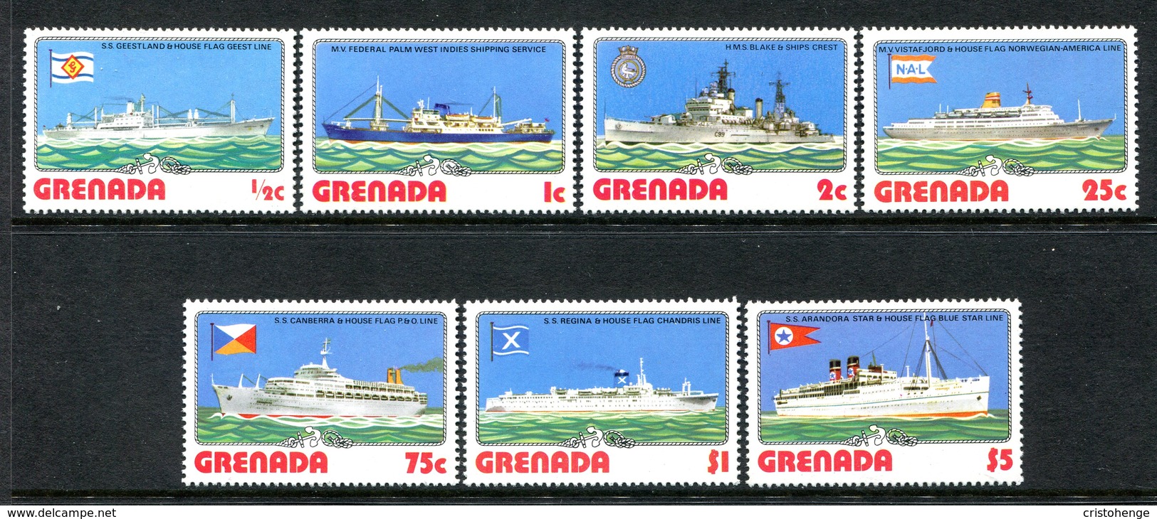 Grenada 1976 Ships Set MNH (SG 833-839) - Grenada (1974-...)