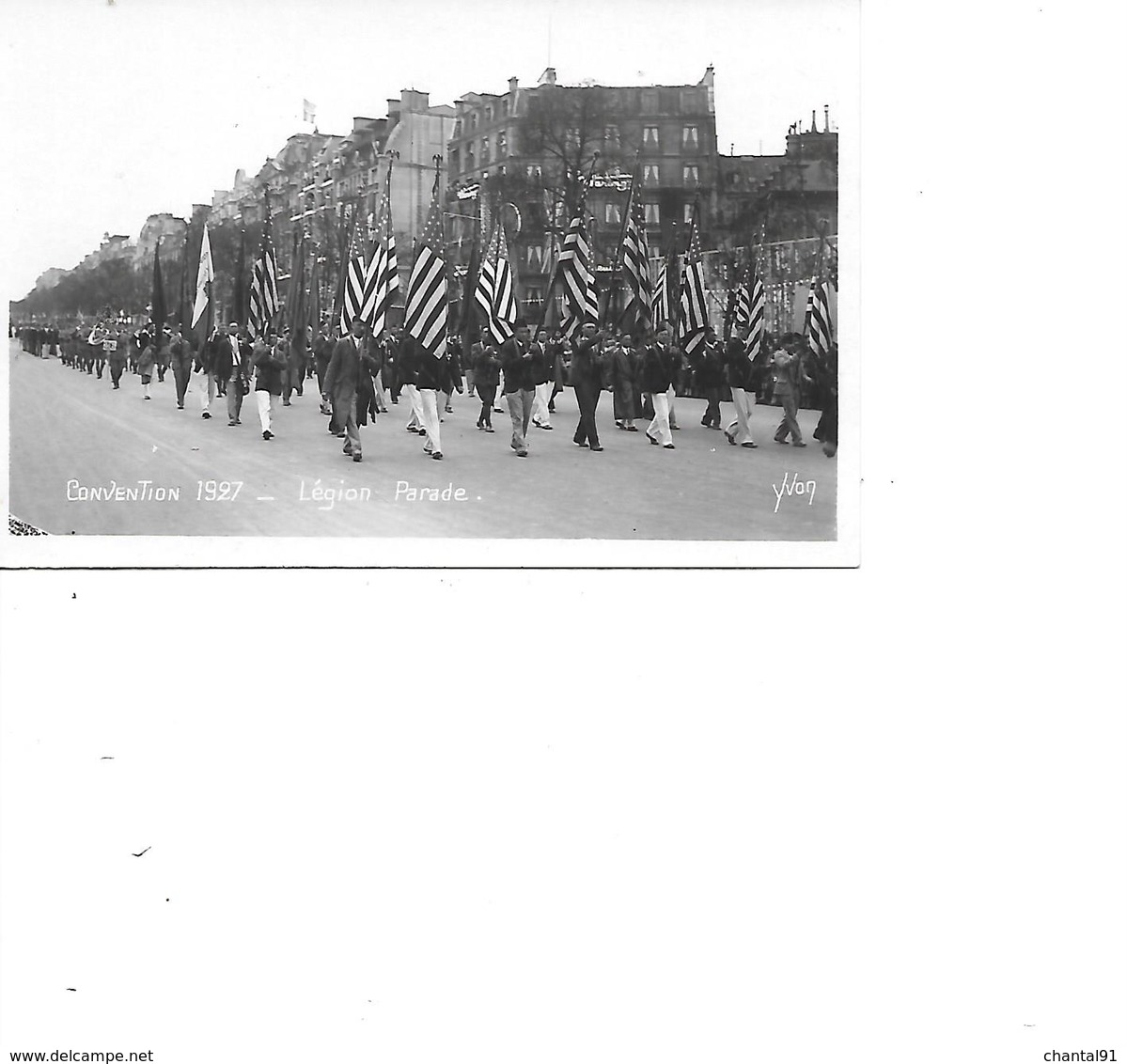 CARTE POSTALE MILITAIRE CONVENTION 1927 LEGION PARADE - Altri & Non Classificati