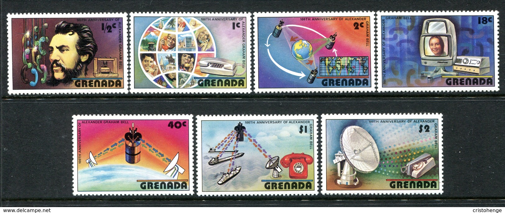 Grenada 1976 Telephone Centenary Set MNH (SG 849-855) - Grenada (1974-...)