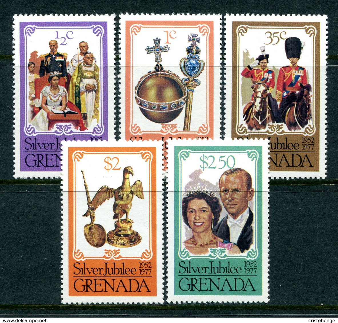 Grenada 1977 Silver Jubilee - P.13½ X 14 - Set MNH (SG 857-861) - Grenada (1974-...)