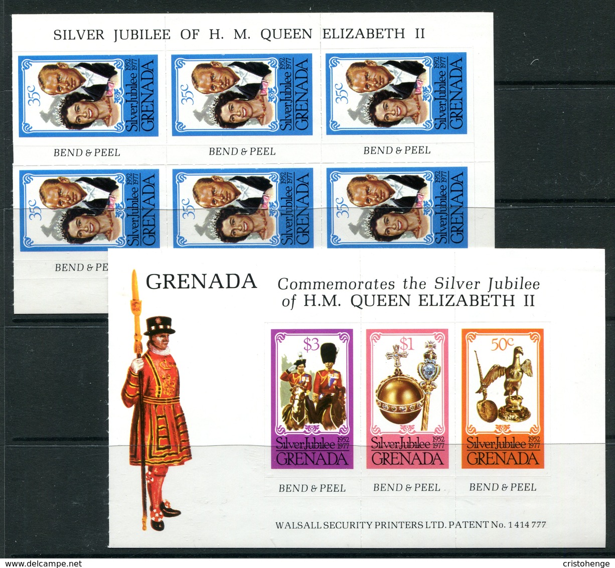 Grenada 1977 Silver Jubilee - Booklet Pane Set MNH (SG 863-866) - Grenada (1974-...)