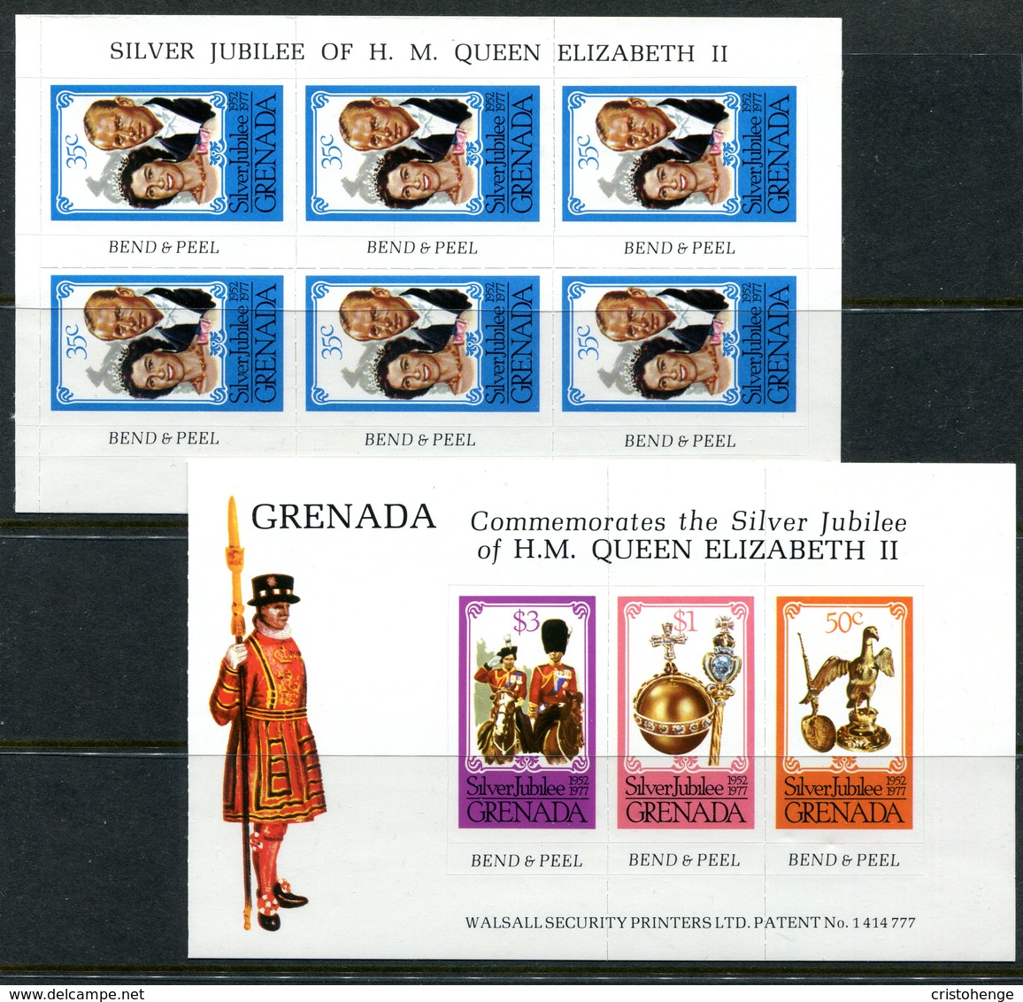 Grenada 1977 Silver Jubilee - Booklet Pane Set MNH (SG 863-866) - Grenada (1974-...)