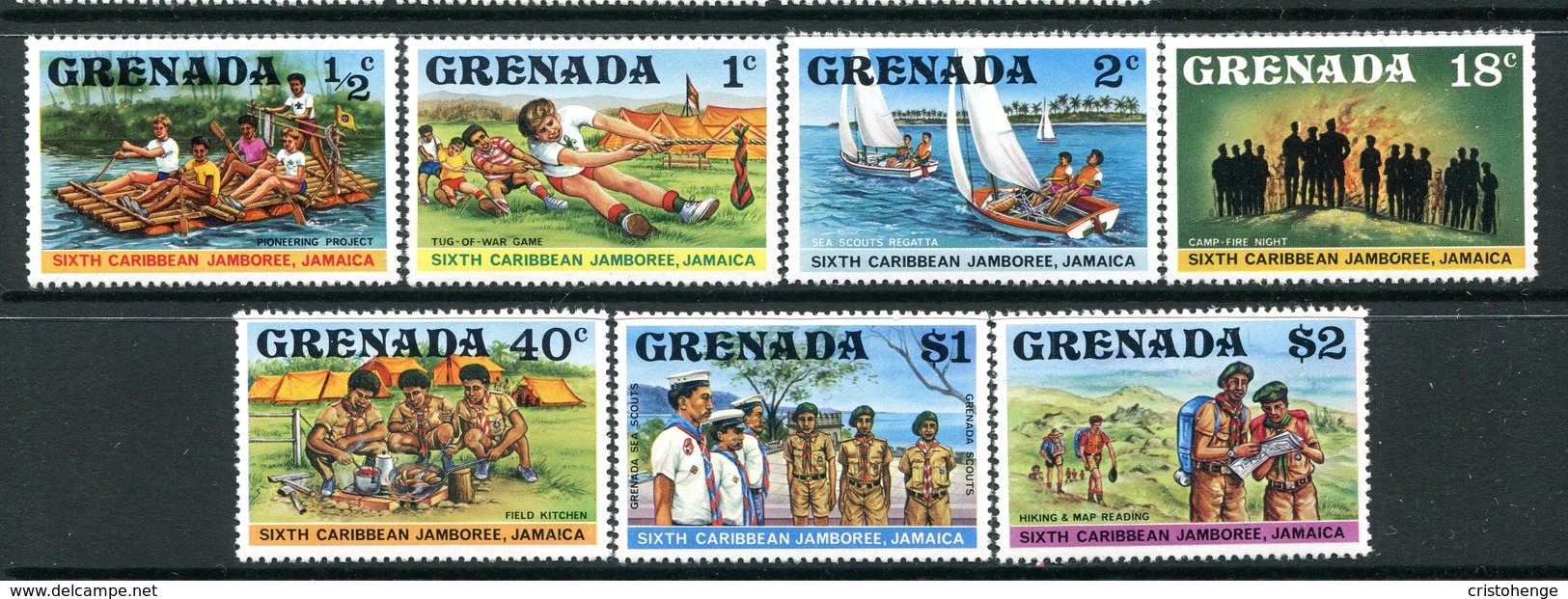 Grenada 1977 Caribbean Scout Jamboree, Jamaica Set MNH (SG 878-884) - Grenada (1974-...)
