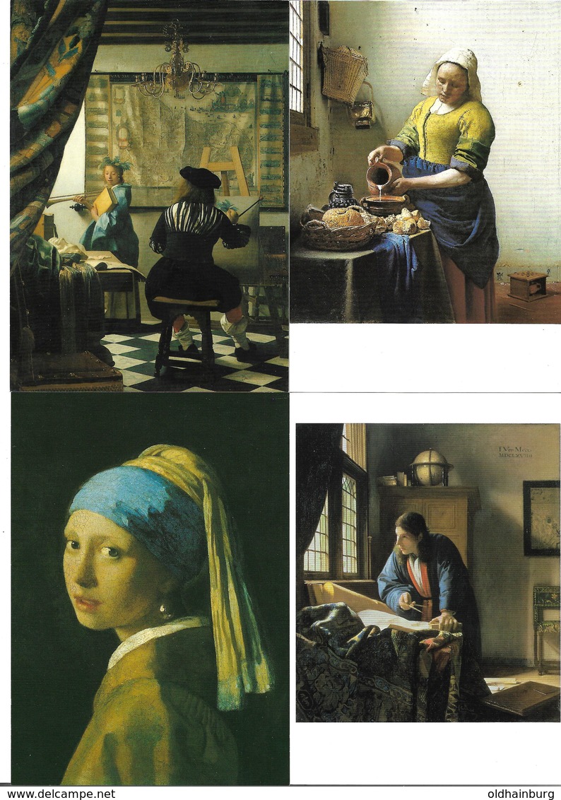 3055s: 6 Kunst- AKs Johannes Vermeer (1632- 1675), Ungelaufen, Rijksmuseum Amsterdam - Schilderijen