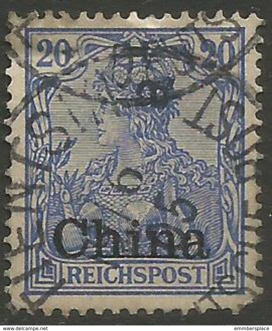 German Offices China - 1901 Germania Overprint 20pf Used  Sc 27 - China (offices)