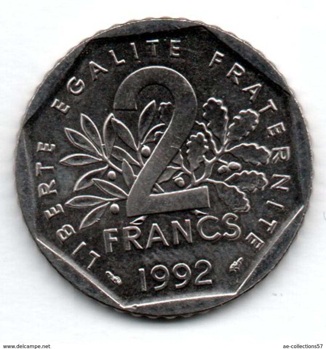Semeuse -  2 Francs 1992  - état  SPL - Other & Unclassified