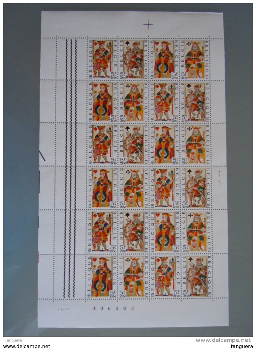 België Belgique 1973 Speelkaarten Cartes à Jouer Vel 24 Feuillet Planche 2 1695-1698 Yv 1689-1692 MNH ** - Zonder Classificatie