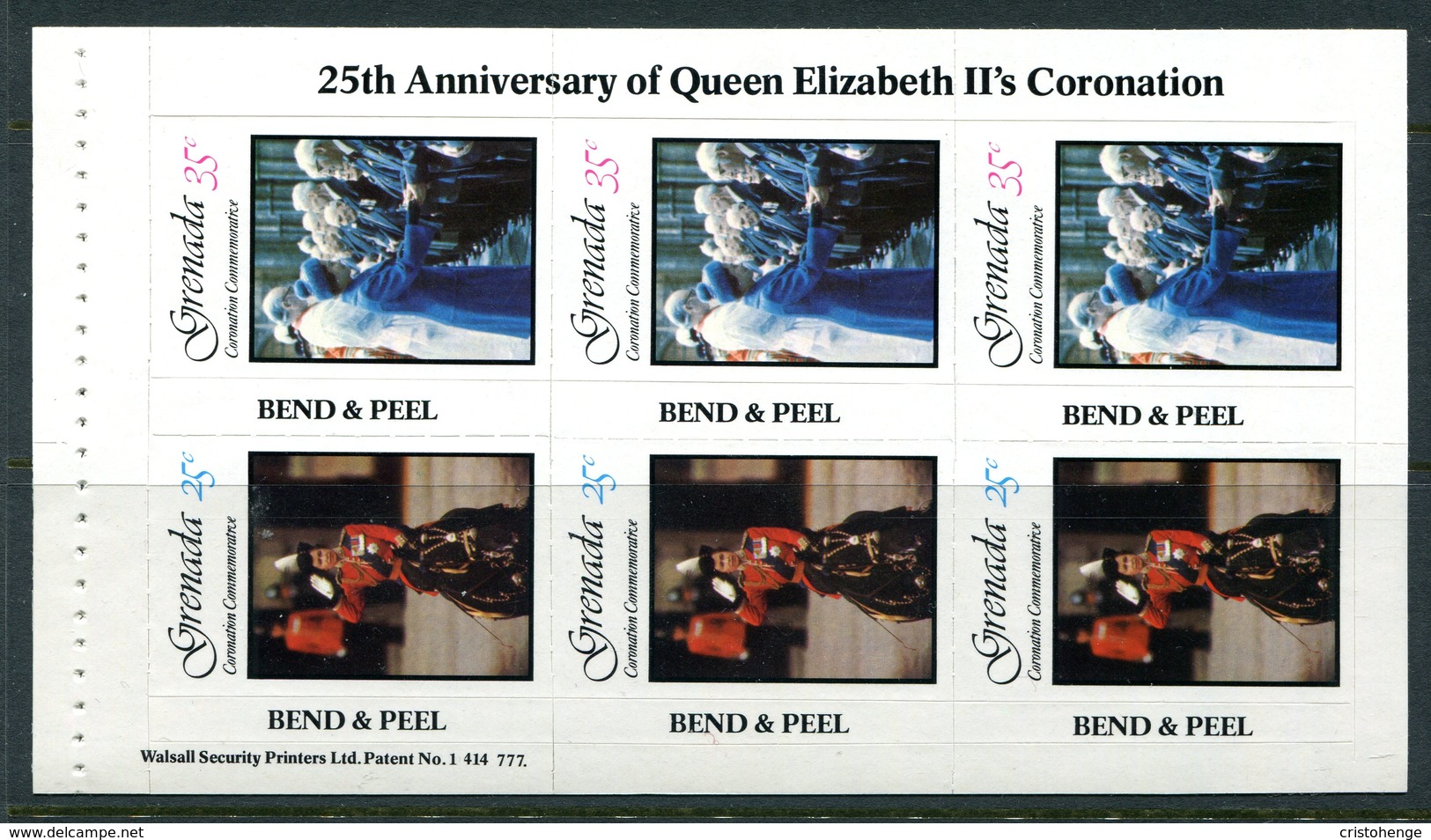 Grenada 1978 25th Anniversary Of Coronation Booklet Pane MNH (SG 950-952) - Grenada (1974-...)