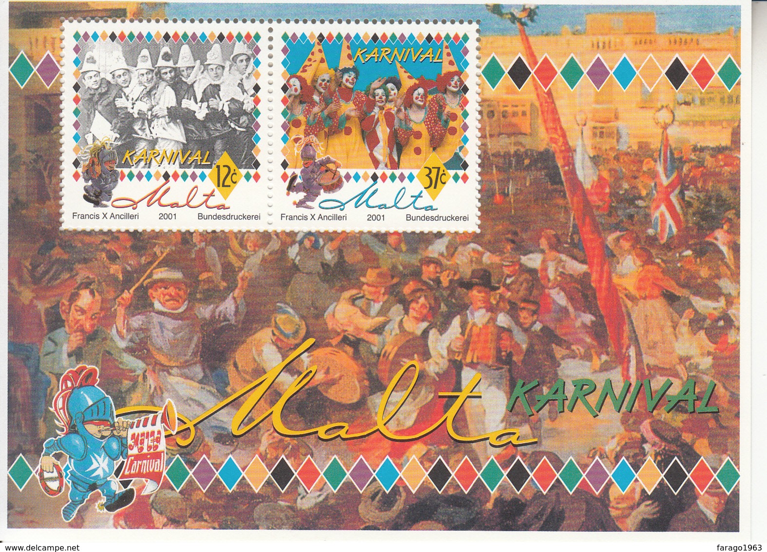 2001 Malta Carnival Festival Souvenir Sheet MNH - Malta