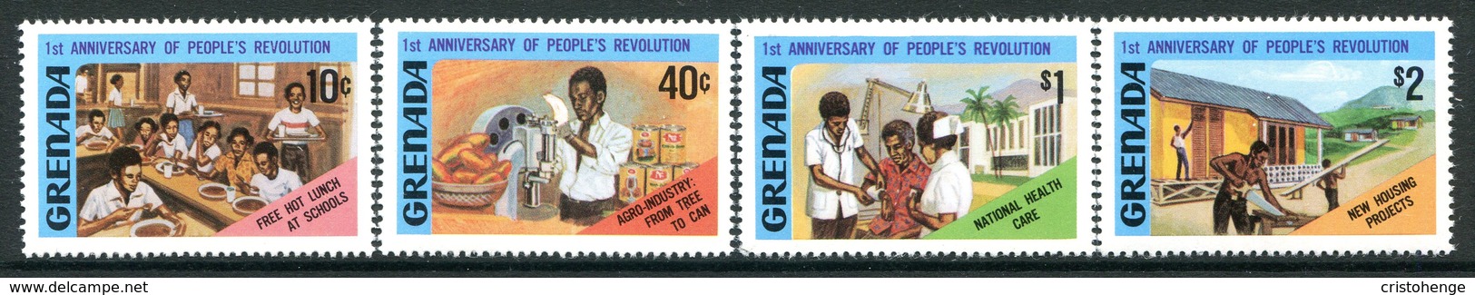 Grenada 1980 1st Anniversary Of Revolution - 2nd Issue Set MNH (SG 1069-1072) - Grenada (1974-...)
