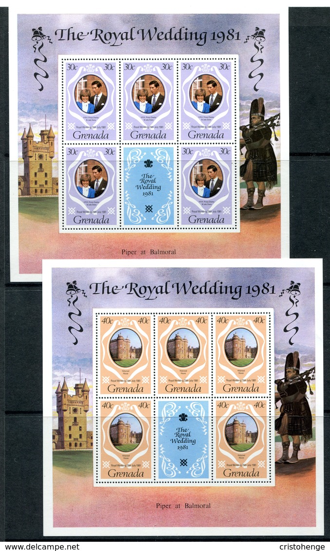 Grenada 1981 Royal Wedding - 1st Issue - P.15 X 14½ - Sheetlet Set MNH (SG Footnote) - Grenada (1974-...)