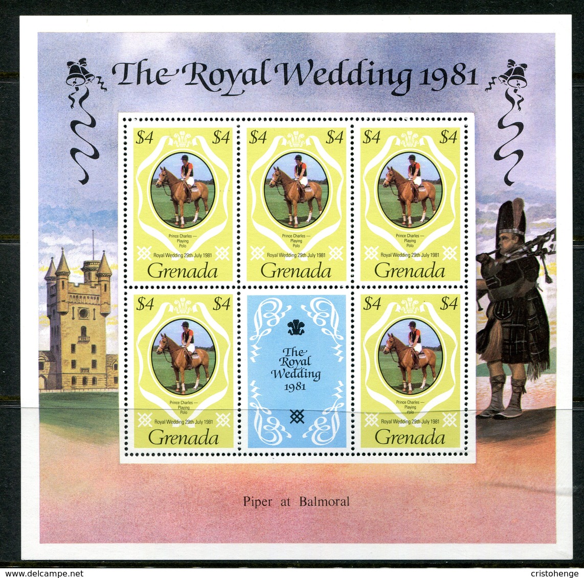 Grenada 1981 Royal Wedding - 1st Issue - P.15 X 14½ - Sheetlet Set MNH (SG Footnote) - Grenada (1974-...)