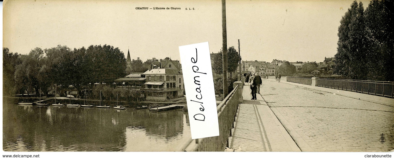 Très Belle Vue Panoramique De L'entrée De Chatou, Vue Du Pont - Chatou