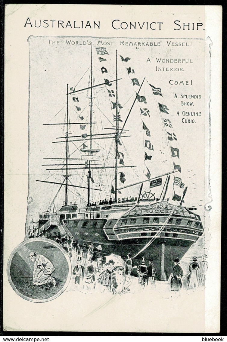 Ref 1288 - Early Postcard - Australian Convict Sailing Ship "Success" - Australia Interest - Sailing Vessels