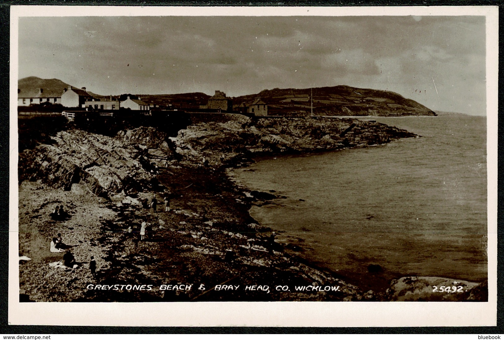 Ref 1289 - Real Photo Postcard - Greystones Beach & Bray Head - County Wicklow Ireland Eire - Wicklow