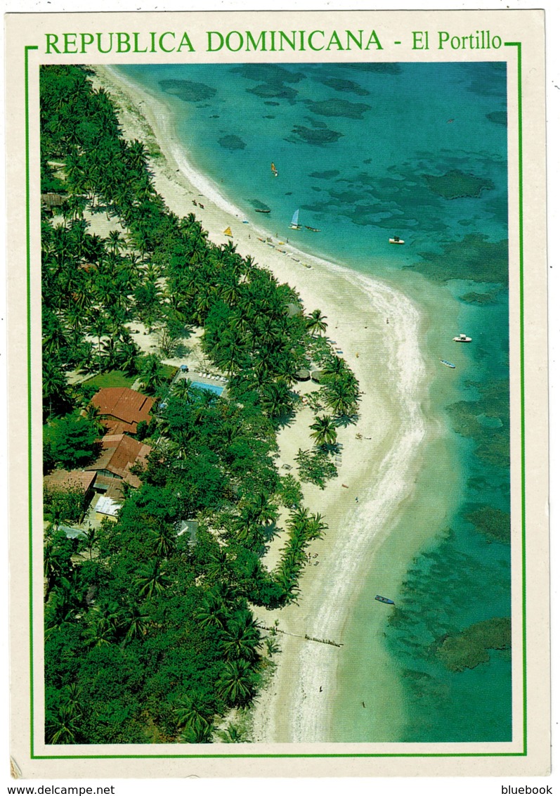 Ref 1290 - 1997 Dominica Postcard - DCS Servic Courier Label - Germany Deutsche Post AG - Dominican Republic