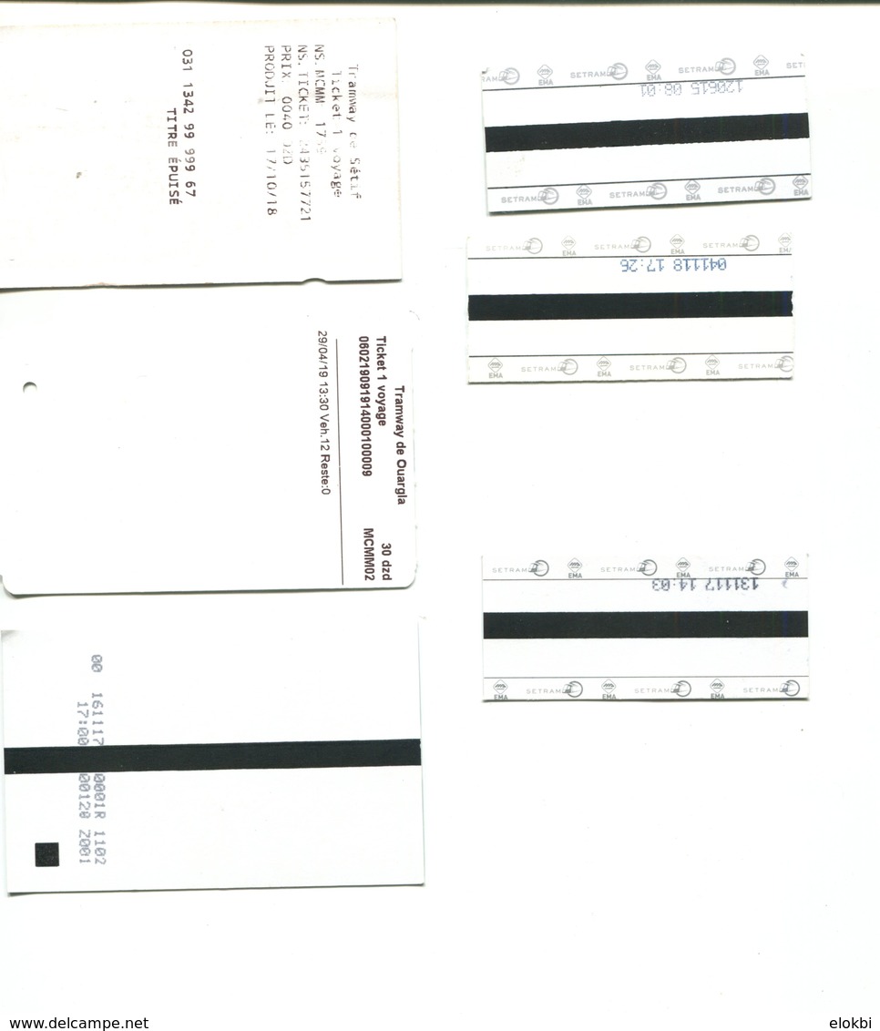 Tickets Des Tramways De Sétif, Ouargla, Sidi Bel Abbès, Constantine Et Oran (Algérie) - Monde