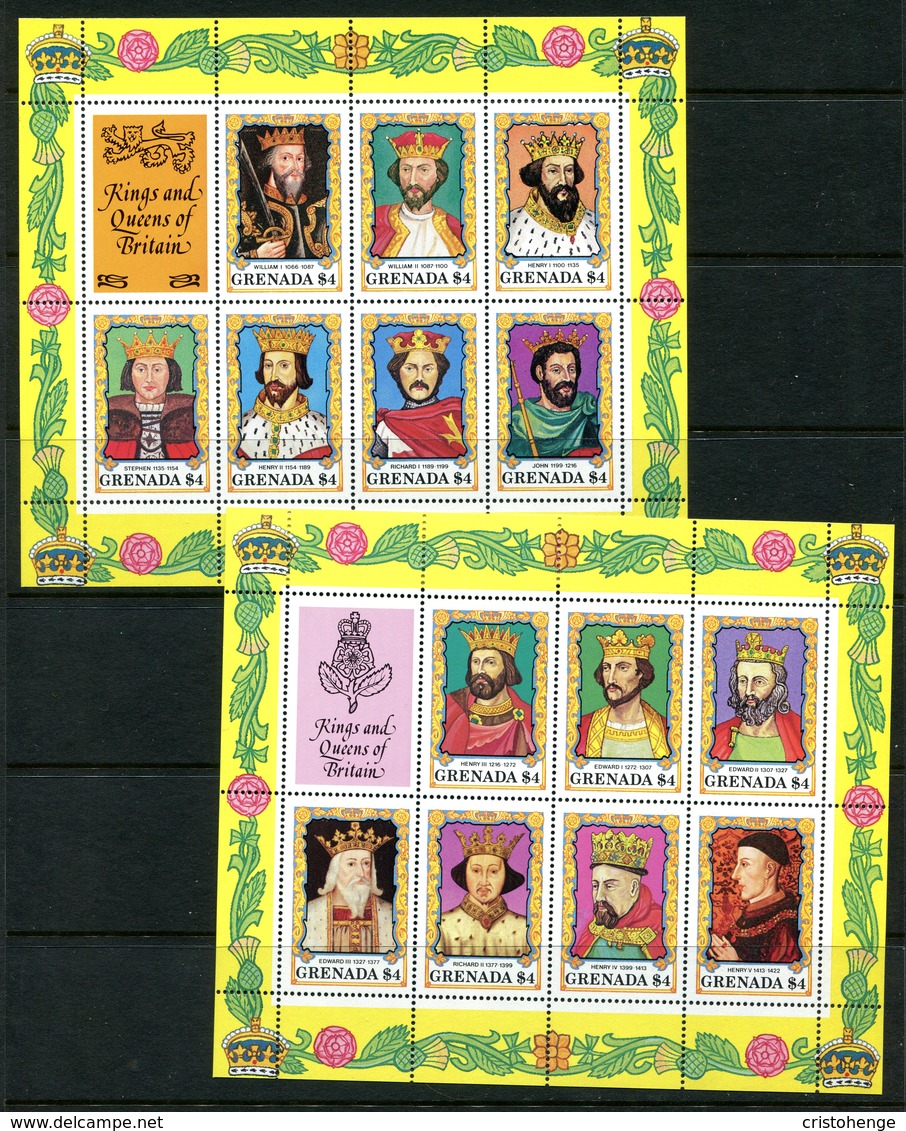 Grenada 1984 British Monarchs Sheetlet Set MNH (SG 1287-1328) - Grenada (1974-...)