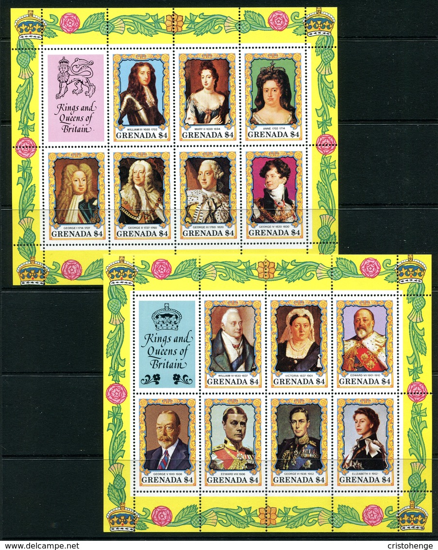 Grenada 1984 British Monarchs Sheetlet Set MNH (SG 1287-1328) - Grenada (1974-...)