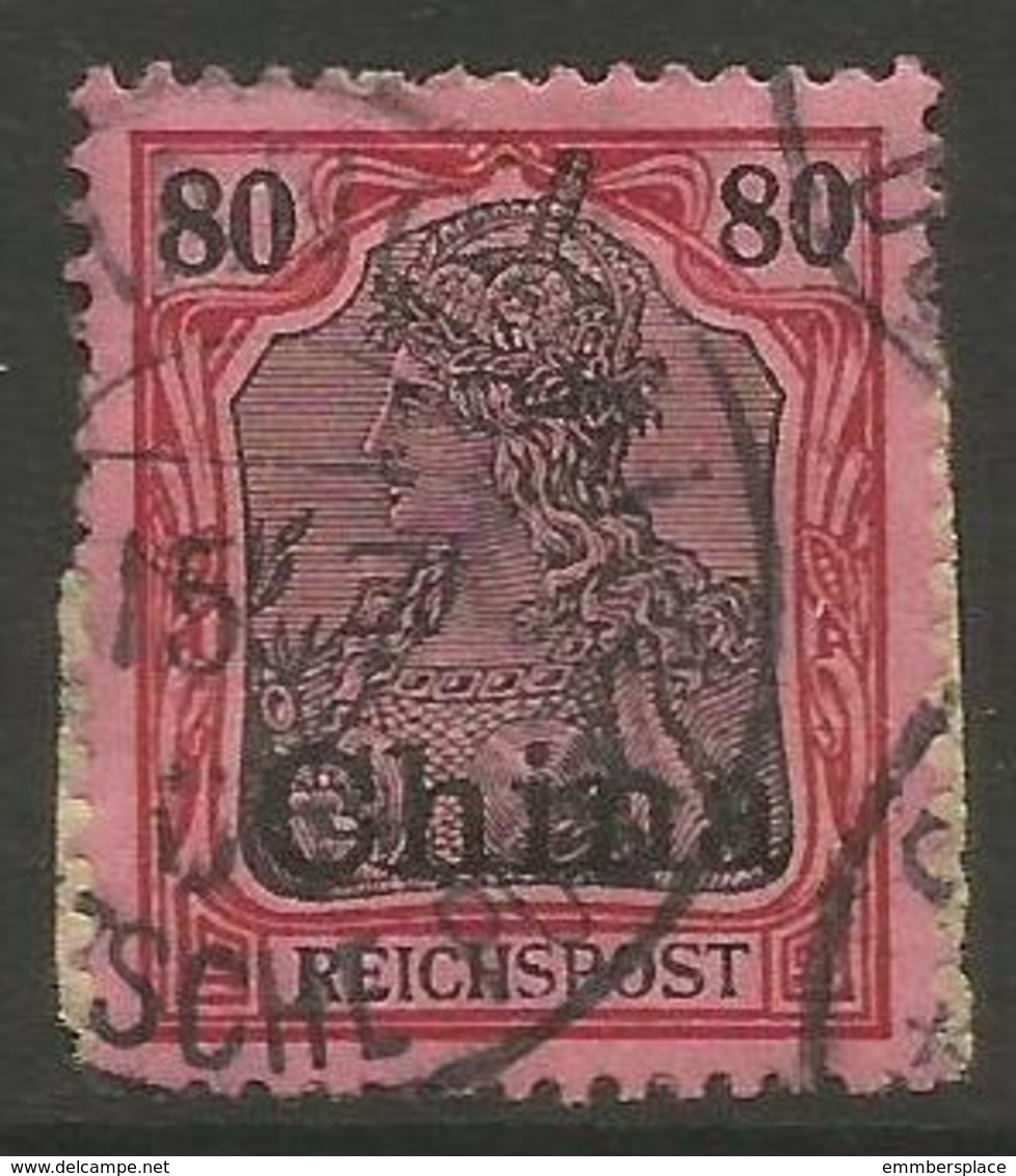 German Offices China - 1901 Germania Overprint 80pf Used  Sc 32 - China (offices)