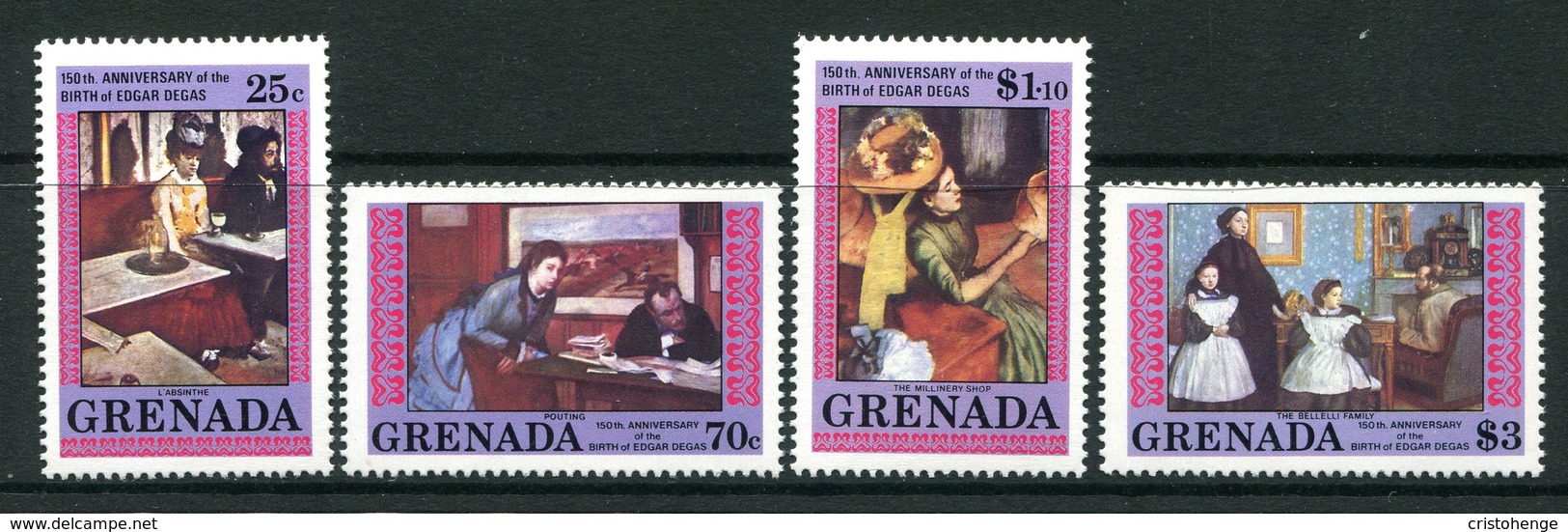 Grenada 1984 150th Birth Anniversary Of Edgar Degas Set MNH (SG 1352-1355) - Grenada (1974-...)