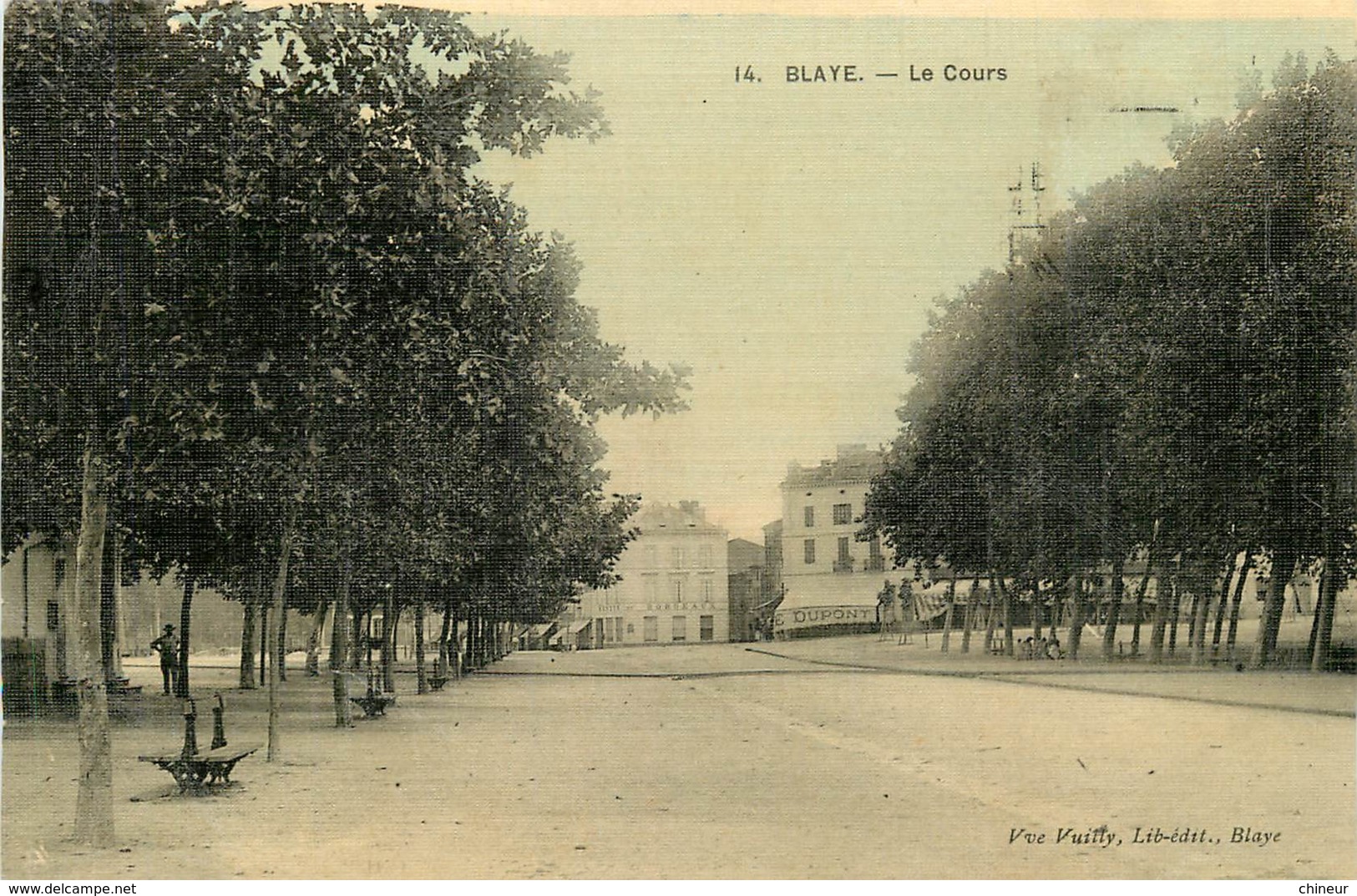 BLAYE LE COURS CARTE COLORISEE ET TOILEE - Blaye