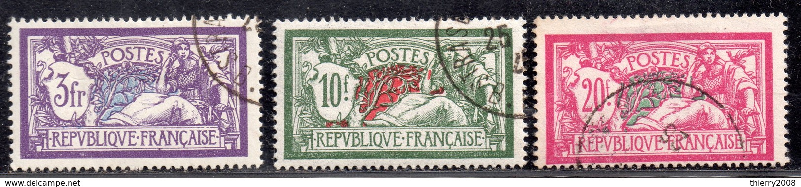 Merson N° 206 à 208  Avec Oblitération Cachet à Date D'Epoque  TB - 1900-27 Merson