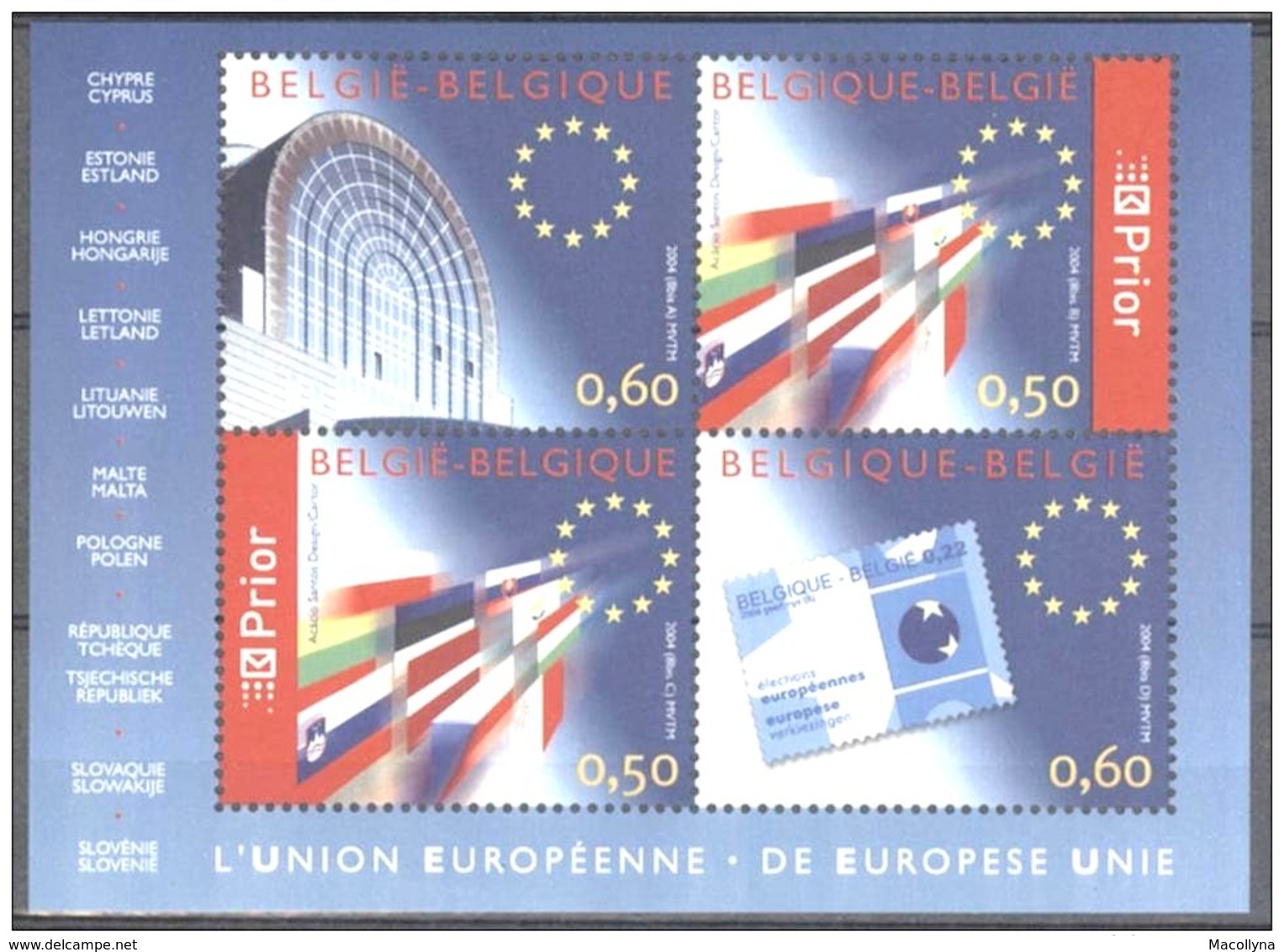 Blok 110** EUROPESE UNIE Met Zegels 3256/59** L'union European MNH Onder Postprijs!! à 65% Du Facial - 1961-2001