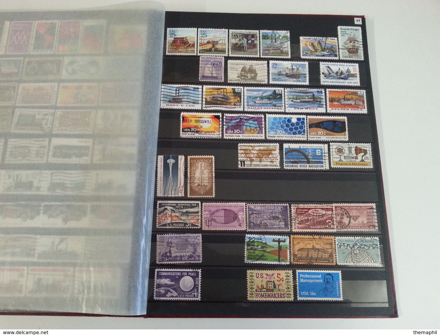 lot n° 524  ETATS UNIS  etc..  un bon classeur de timbres neufs  ou obl