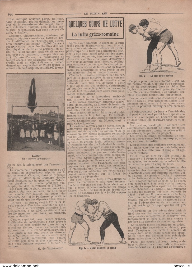 LE PLEIN AIR 03 06 1910 BOXE JACK JOHNSON - REGATES LAGNY - PRIX BLANCHET - GYMNASTIQUE ST QUENTIN - LUTTE GRECO-ROMAINE - 1900 - 1949