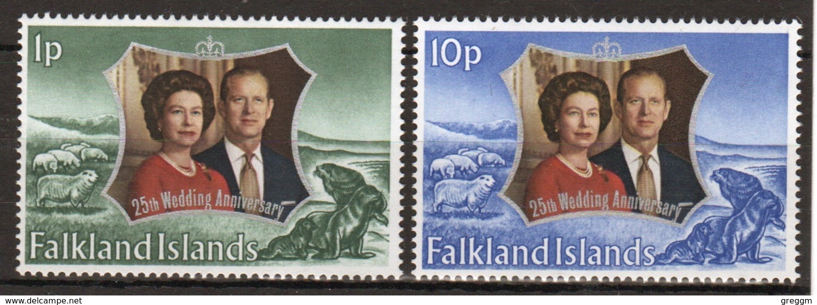 Falkland Islands 1972  Queen Elizabeth Set To Celebrate The 25th Wedding Anniversary In Unmounted Mint - Falkland Islands