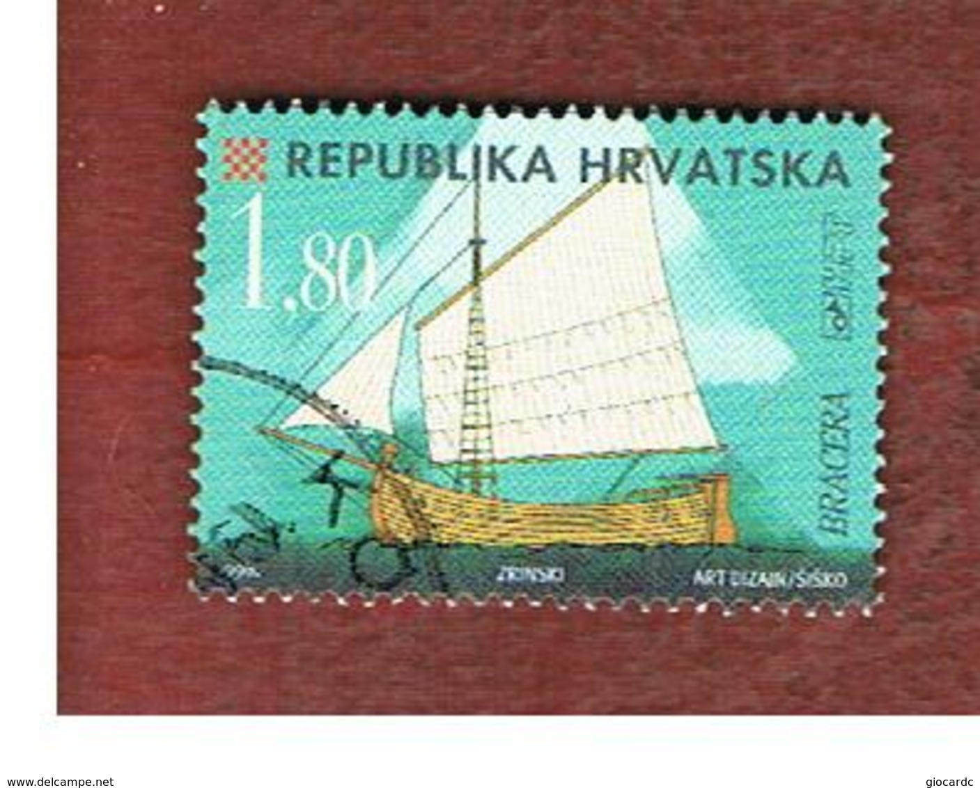 CROAZIA (CROATIA)  - SG 557  -  1998  CROATIAN SHIPS: BRACERA  -   USED - Croatie