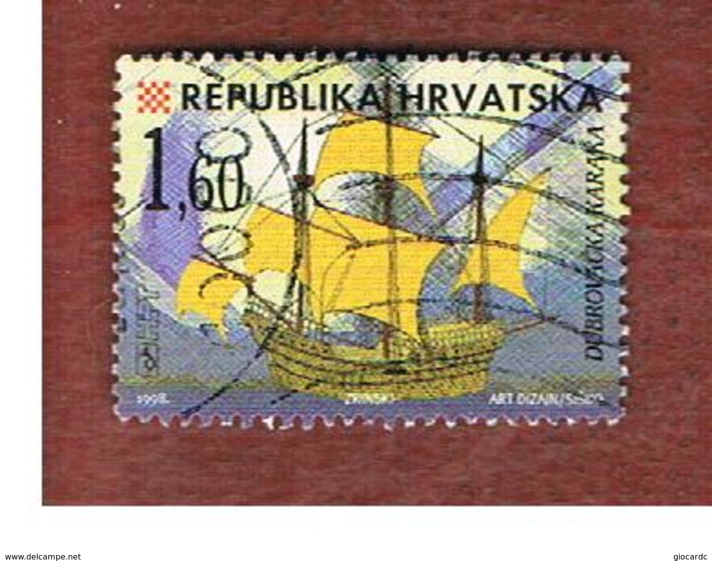 CROAZIA (CROATIA)  - SG 556  -  1998  CROATIAN SHIPS:  RAGUSAN ARGOSY   -   USED - Croazia