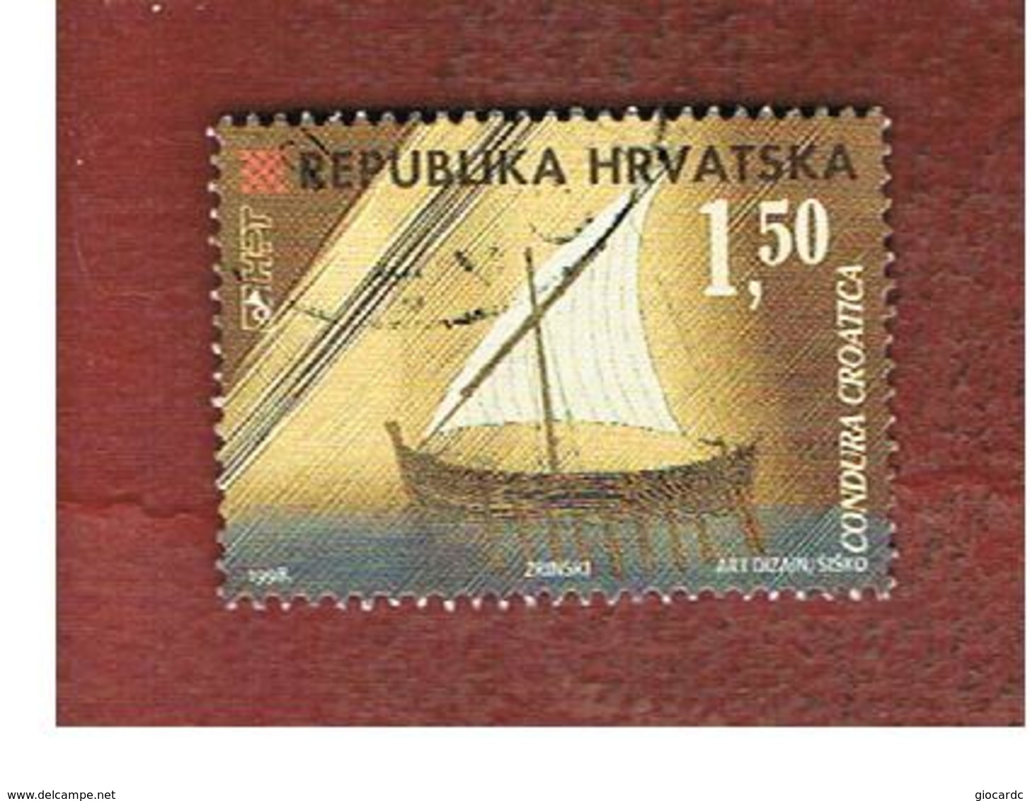 CROAZIA (CROATIA)  - SG 555  -  1998  CROATIAN SHIPS:  CONDURA  -   USED - Croazia