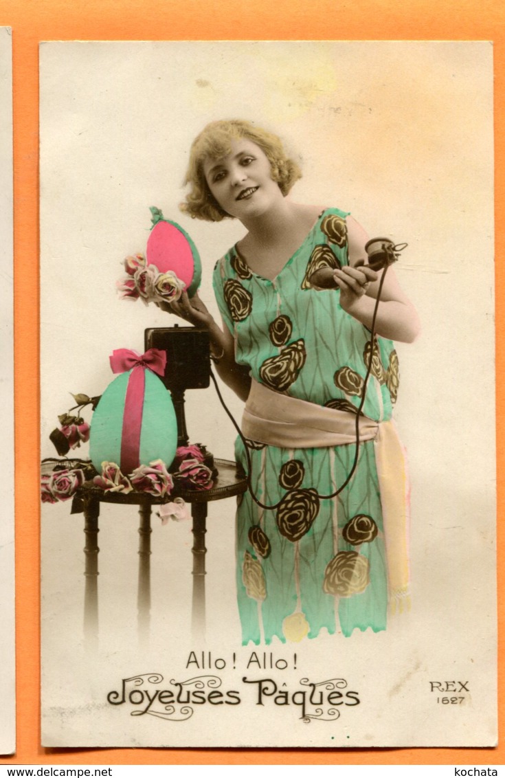 SPR359, Femme Avec Un Téléphone, Phone, Oeufs, REX 1627, Circulée 1925 - Pasqua