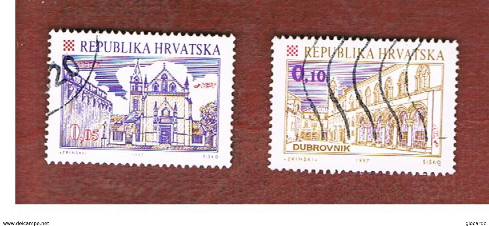 CROAZIA (CROATIA)  - SG 523.524  -  1998  CROATIAN TOWNS: COMPLET SET OF 2  -   USED - Croazia