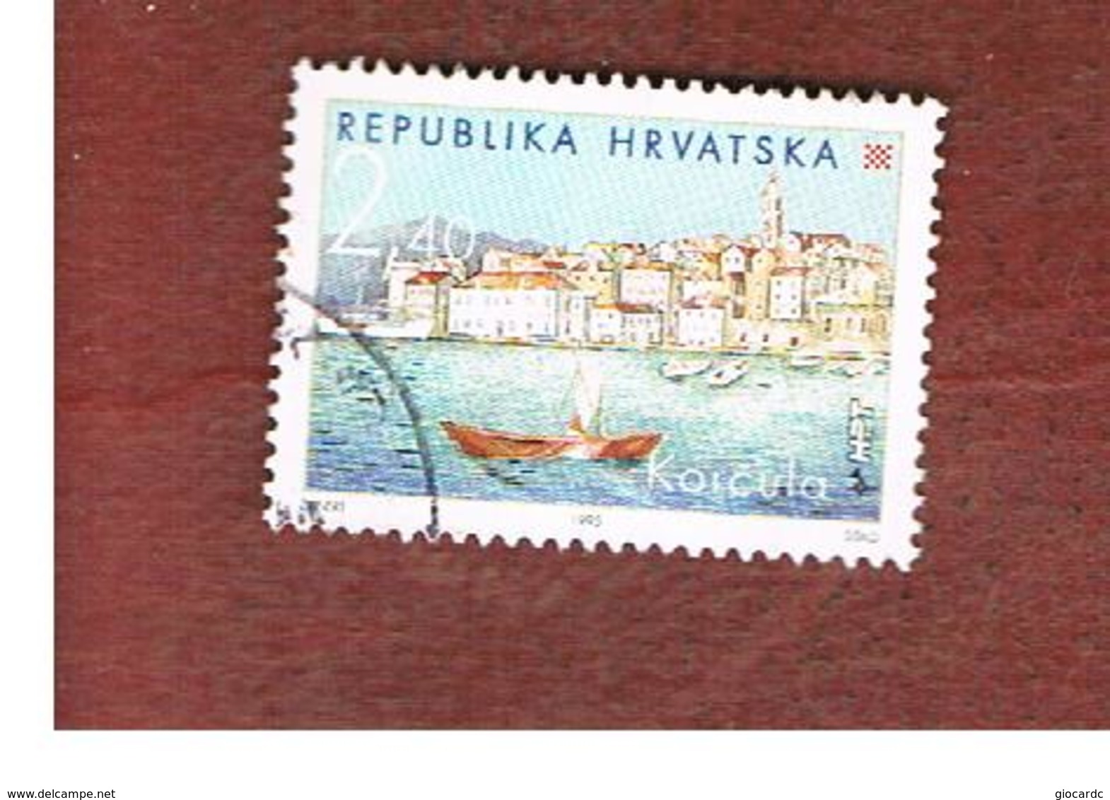 CROAZIA (CROATIA)  - SG 386  -  1995  CROATIAN TOWNS: KORCULA  -   USED - Croazia