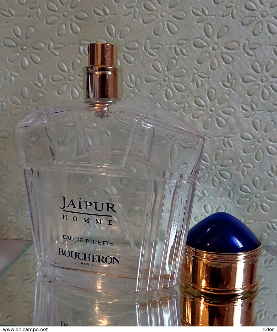 Flacon Vaporisateur "JAÏPUR HOMME" De BOUCHERON  Eau De Toilette 100 Ml VIDE/EMPTY Pour Collection Ou Décoration - Flacons (vides)