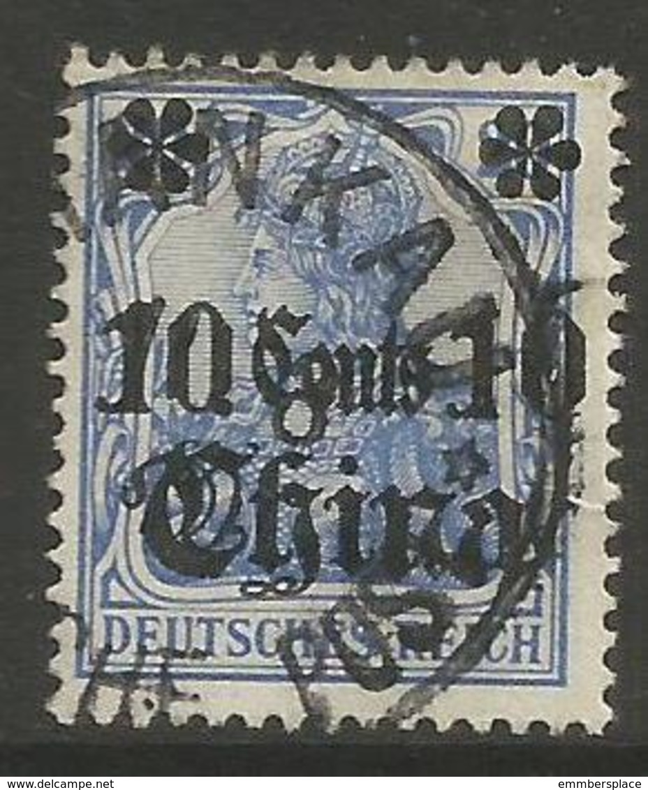 German Offices China - 1905 Germania Overprint  & Surcharge 10c/20pf Used  Sc 40 - China (offices)