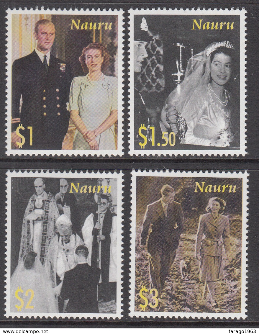 2007 Nauru QEII Wedding Anniversary Complete Set Of 4 MNH - Nauru