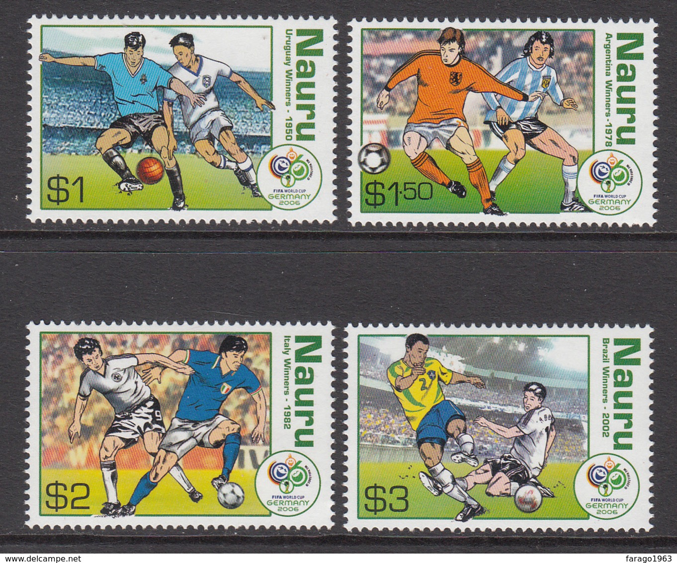 2006 Nauru World Cup Football  Complete Set Of 4 MNH - Nauru