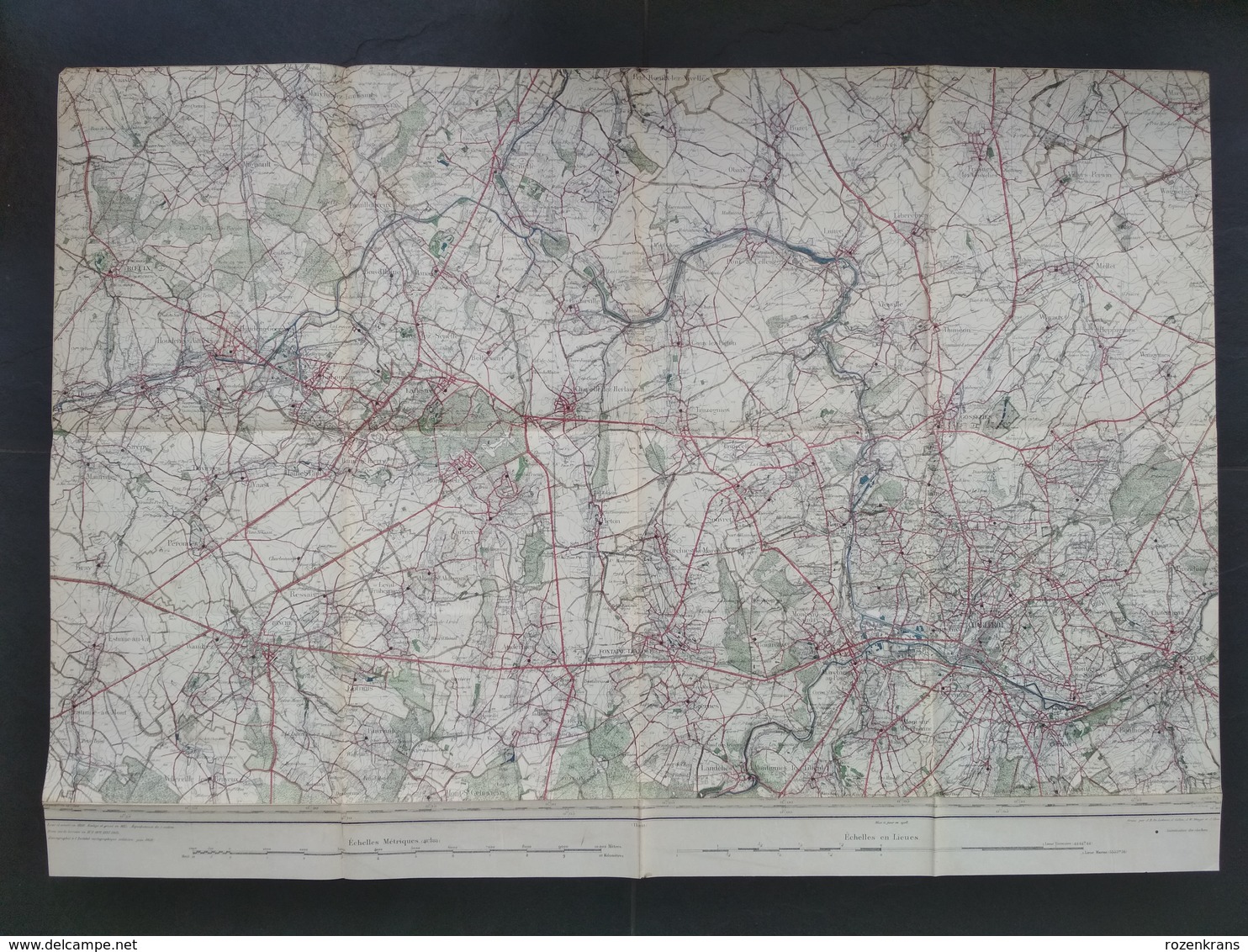 Topografische En Militaire Kaart STAFKAART Charleroi Chatelet La Louviere Le Roeulx Binche Morlanwelz Seneffe Houdaing - Carte Topografiche