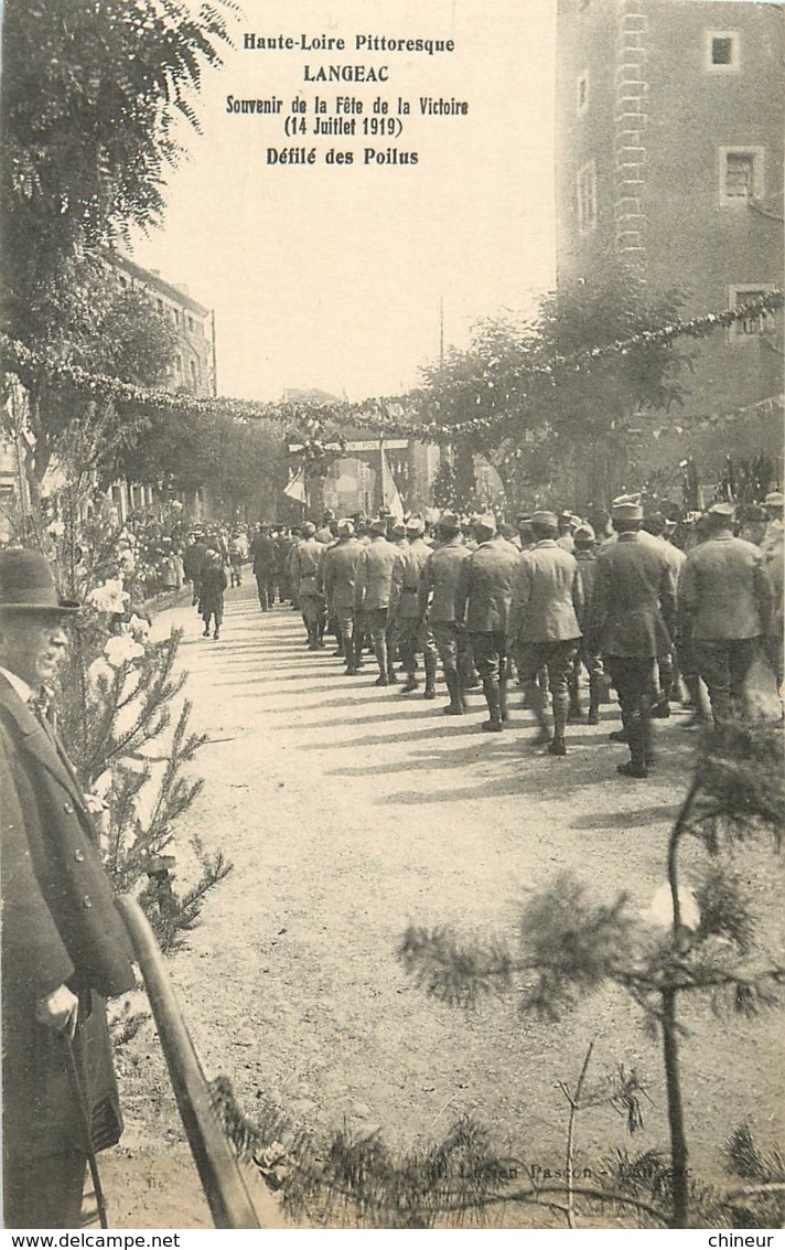 LANGEAC SOUVENIR DE LA FETE DE LA VICTOIRE DEFILE DES POILUS - Langeac