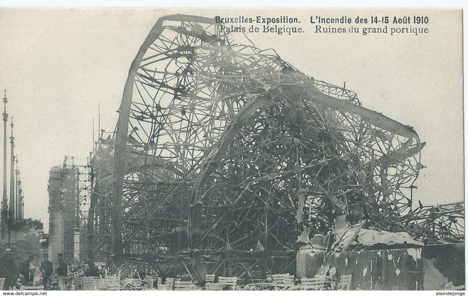 Bruxelles-Exposition - L'Incendie Des 14-15 Août 1910 - Palais De Belgique - Ruines Du Grand Portique - Expositions Universelles