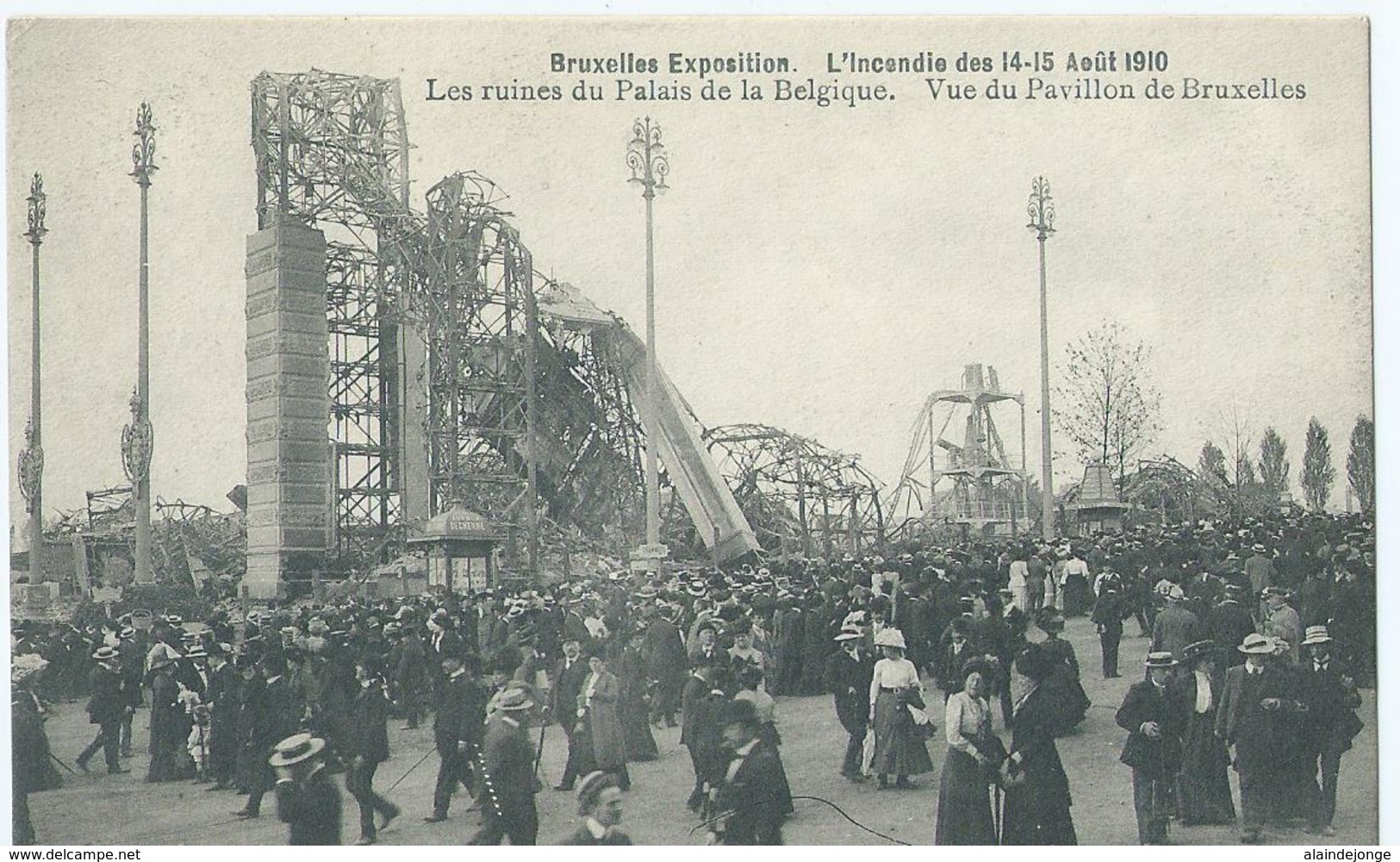 Bruxelles-Exposition - L'Incendie Des 14-15 Août 1910 - Les Ruines Du Palais De La Belgique - Vue Du Pavillon De Brux. - Expositions Universelles